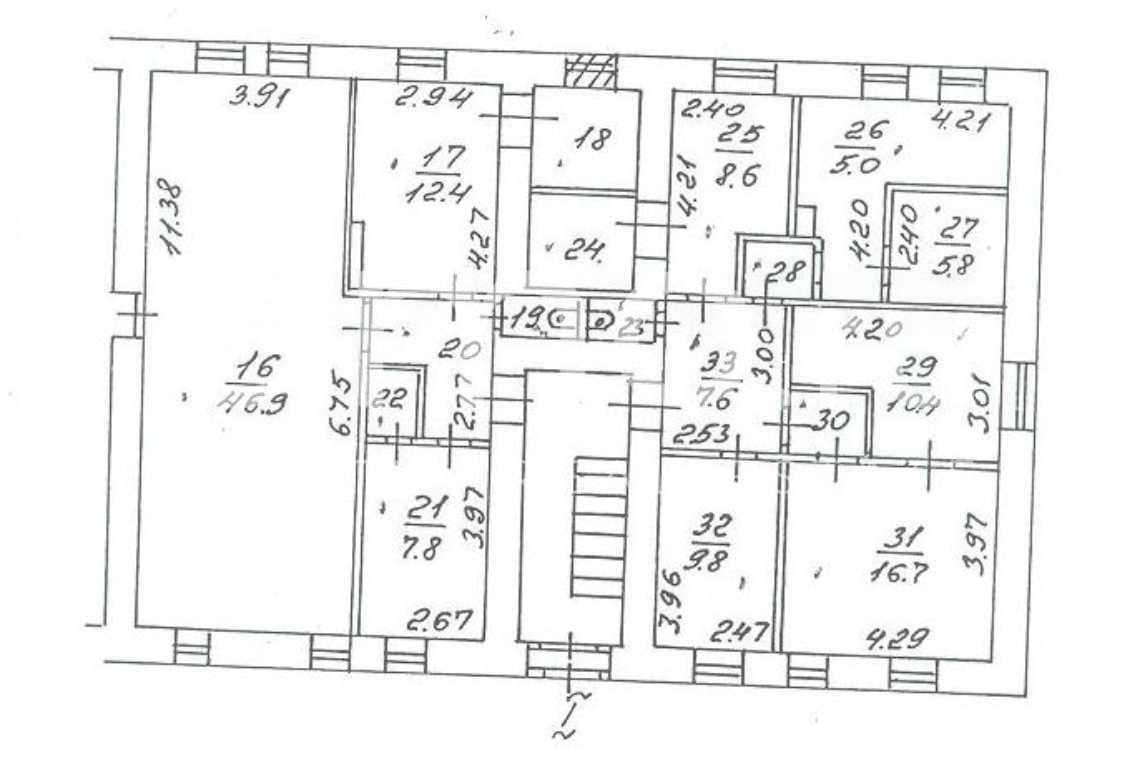 Планировка офиса 153.5 м², Жилое здание «Бол. Садовая ул., 3, стр. 7»